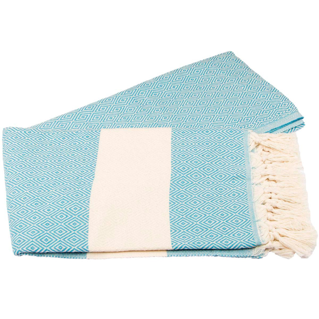 Turkish Beach Towel Set of 4 - 100% Cotton 38 x 70 inches (Diamond)