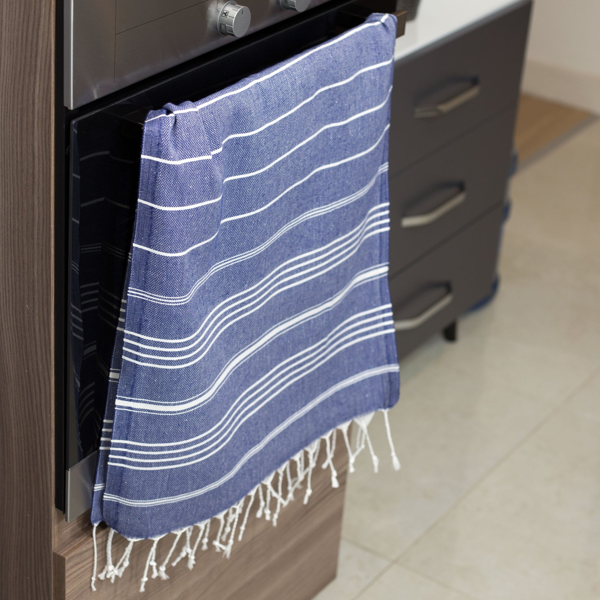 Dark Blue Turkish Hand Towel-20''x40''-Cotton Towel-Kitchen Towels