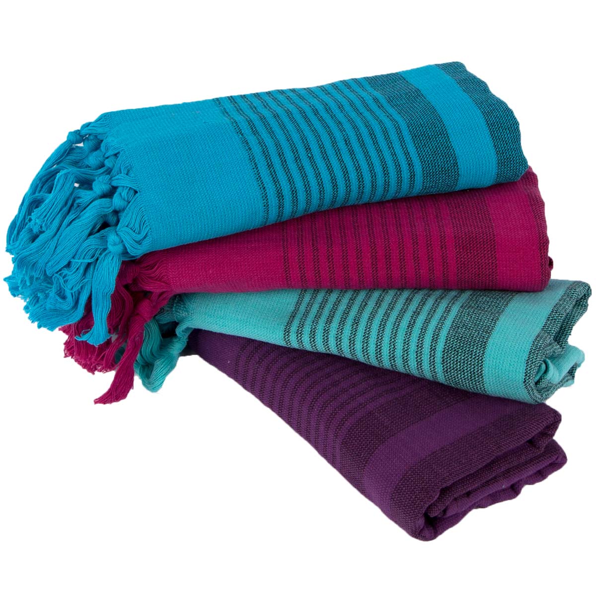 Turkish Home Hand Towel Set of 4, Variety Colors, 20 x 40 inches (Terry)